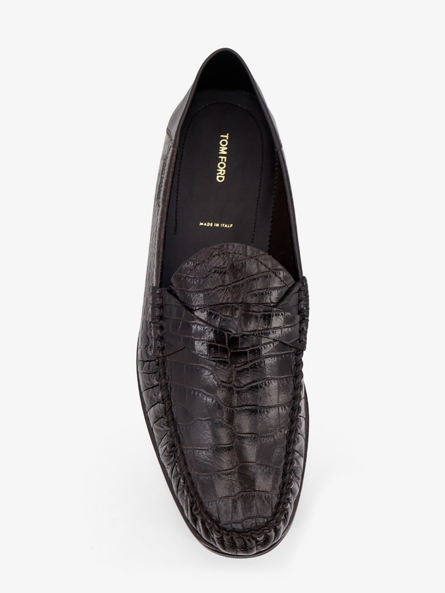 Tom Ford Crocodile-print leather loafers, view 5