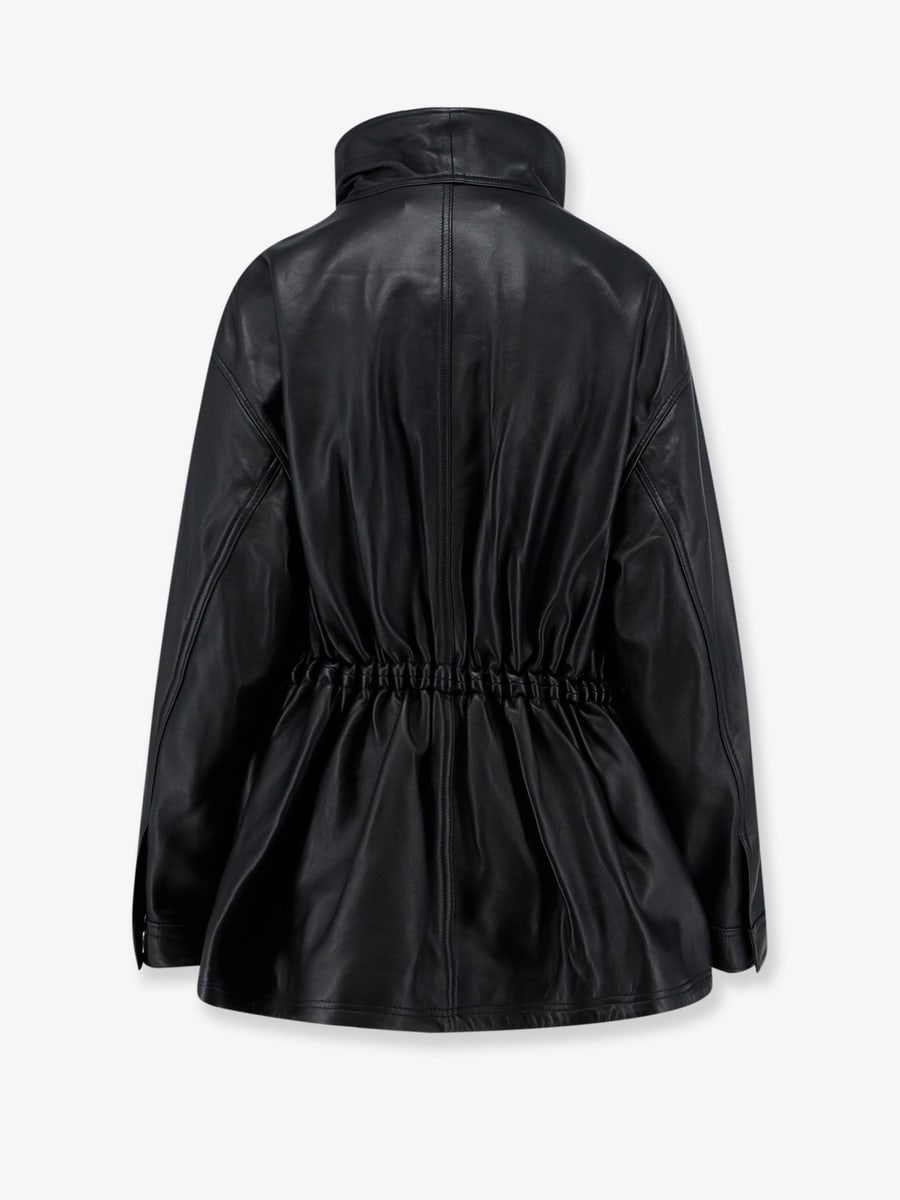 ROHE Leather jacket with adjustable drawstring waist, view 2