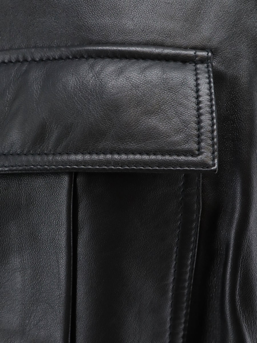 ROHE Leather jacket with adjustable drawstring waist, view 3