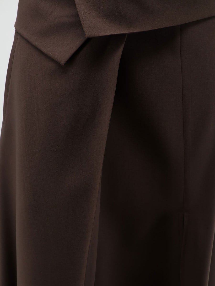ALYSI Stretch virgin wool long skirt, view 3