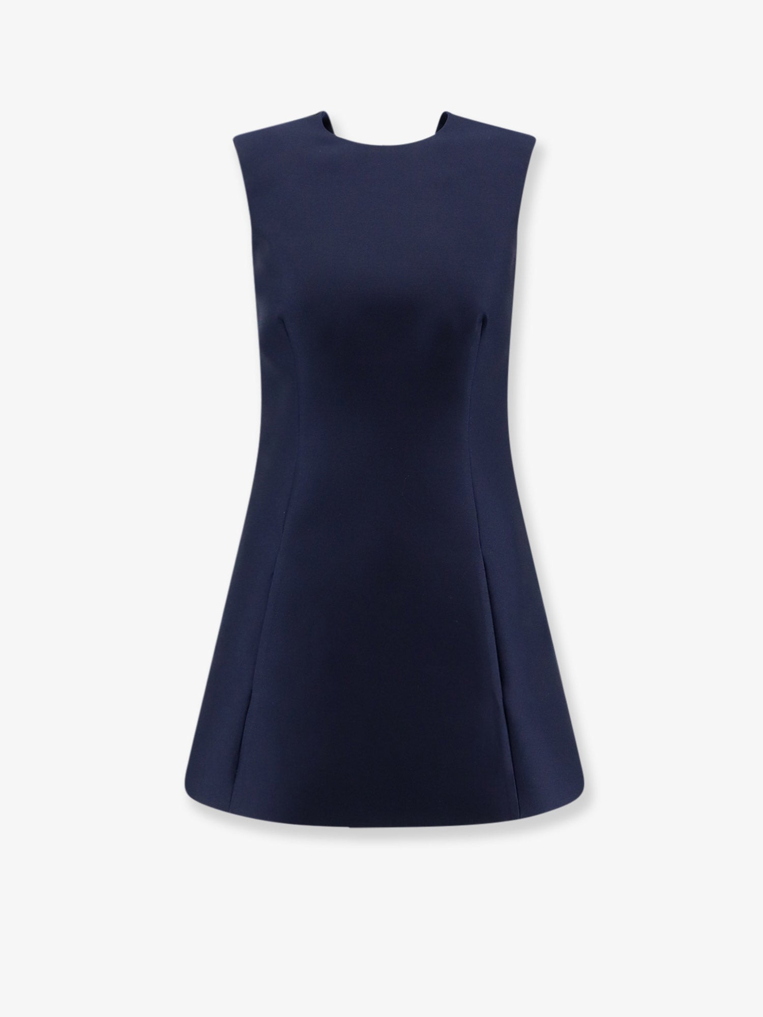 Balenciaga A-line merino wool and silk blend short dress