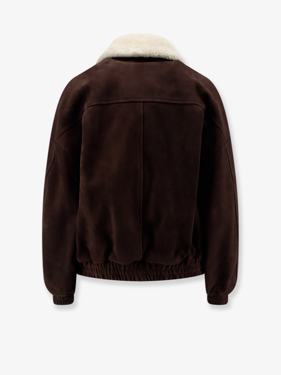 SEMICOUTURE Suede jacket with fur collar, view 2