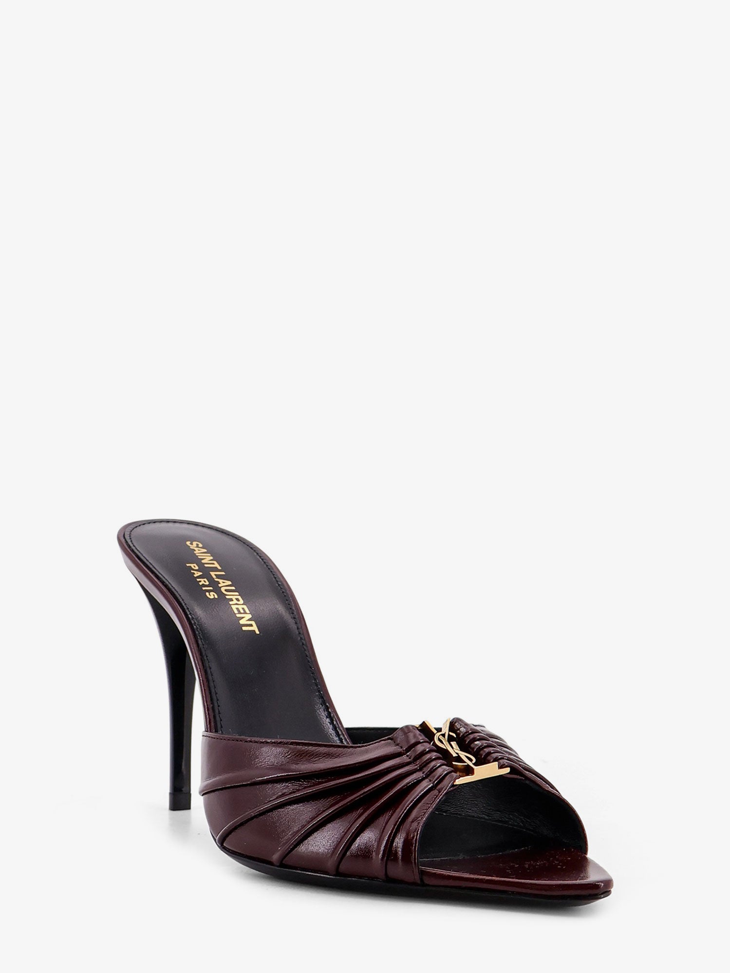 Saint Laurent Babylone 90 bordeaux leather sandals, view 2