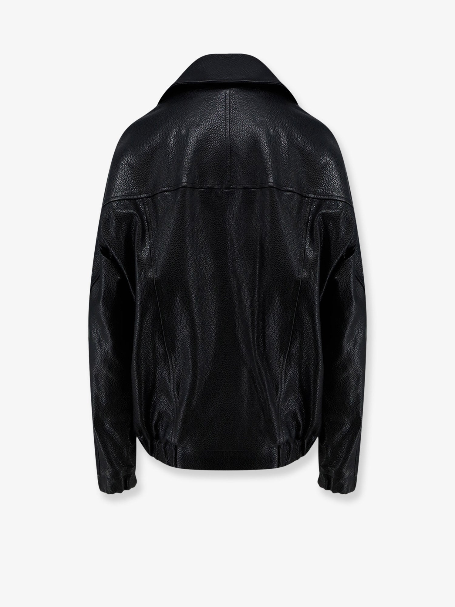 SEMICOUTURE Oversize textured leather jacket, view 2