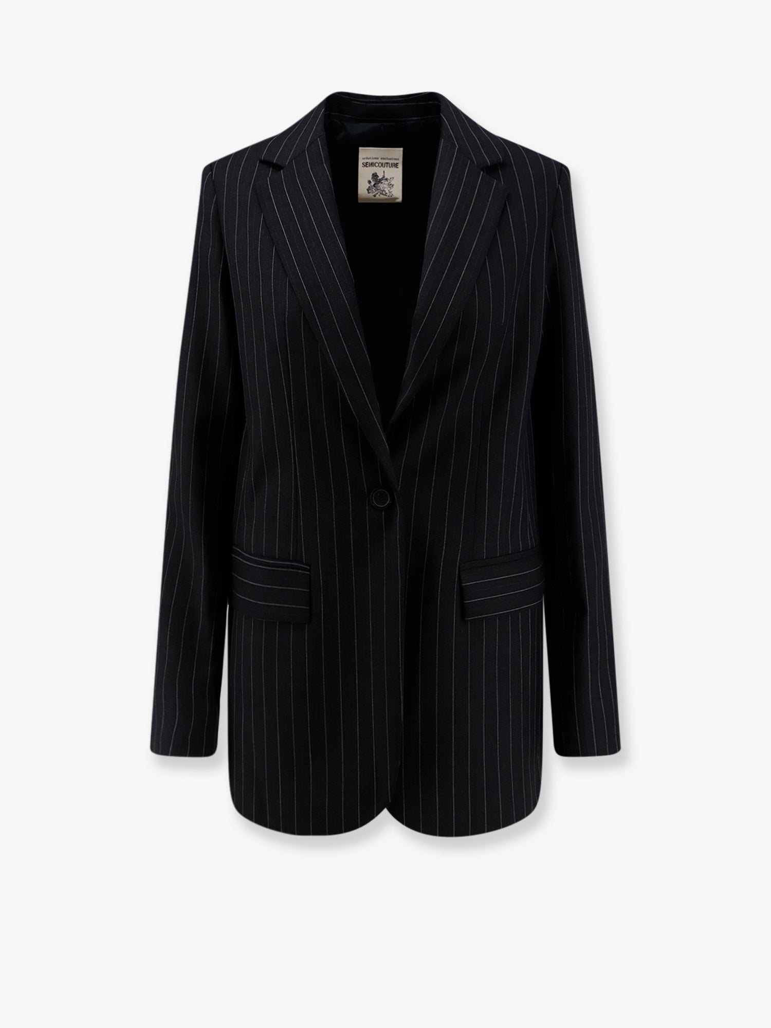 SEMICOUTURE Single-breasted virgin wool blend blazer