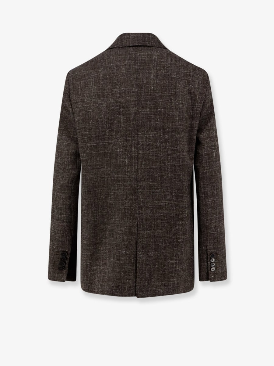 ALYSI Double-breasted wool and linen blend blazer, view 2
