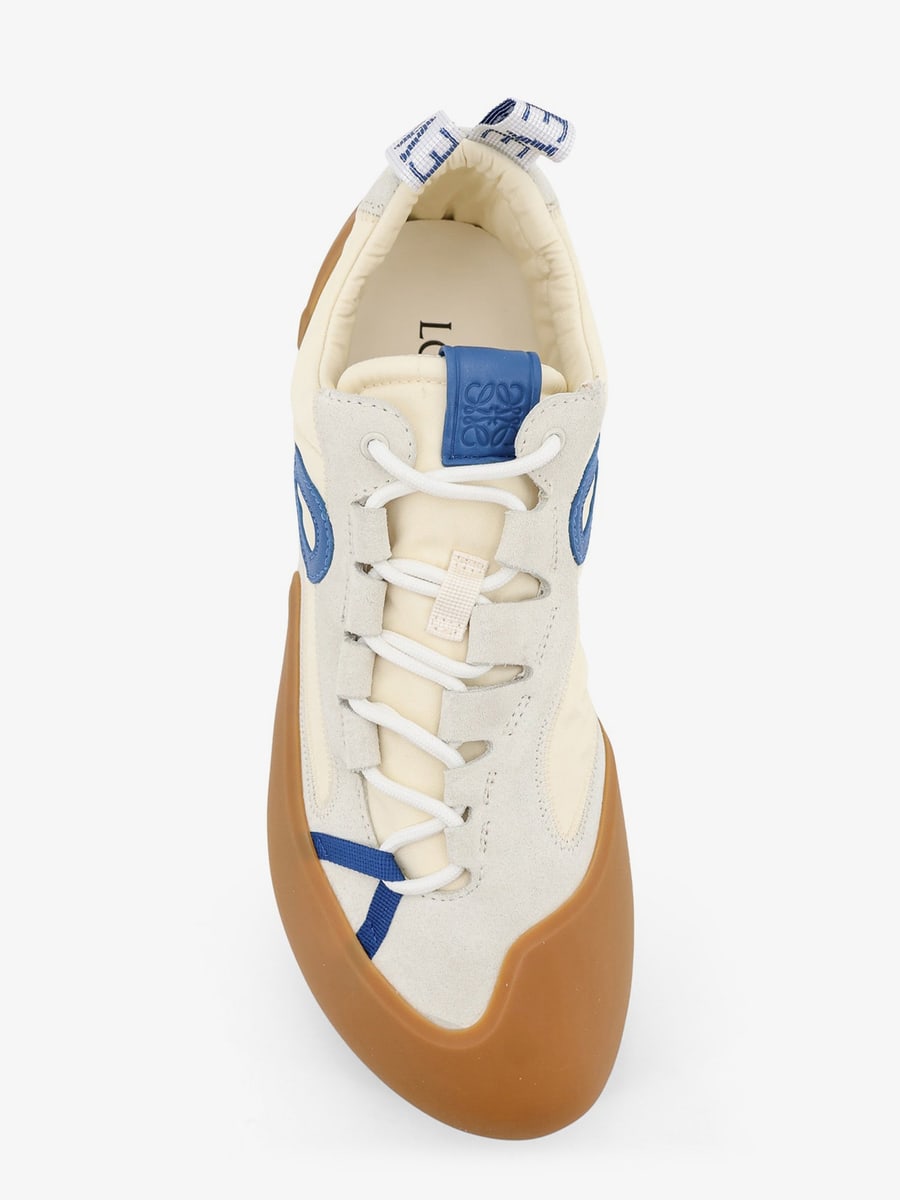 Loewe Grip nylon and suede sneakers with contrasting logo on the side, view 5