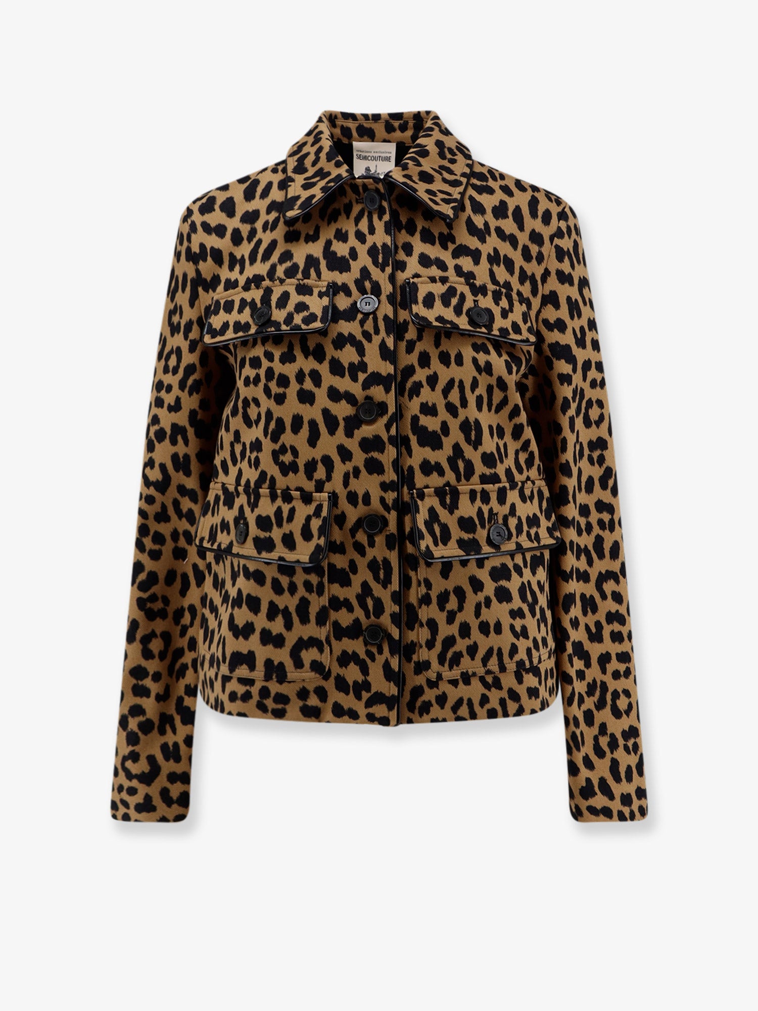 SEMICOUTURE Cotton jacket with animal print