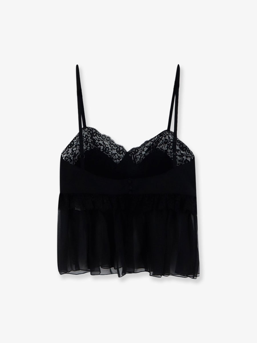Chloé Silk top with lace profiles, view 2