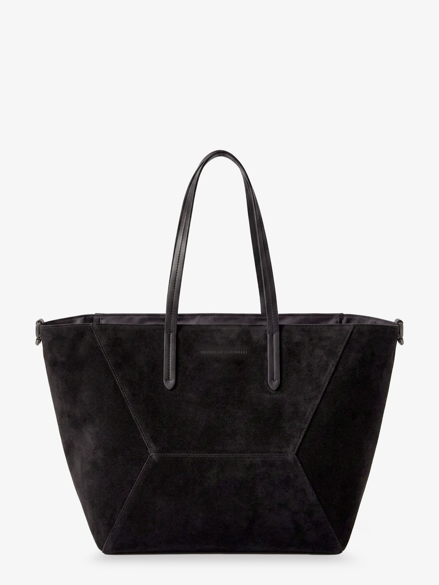 Brunello Cucinelli BC Duo suede shoulder bag with engraved logo