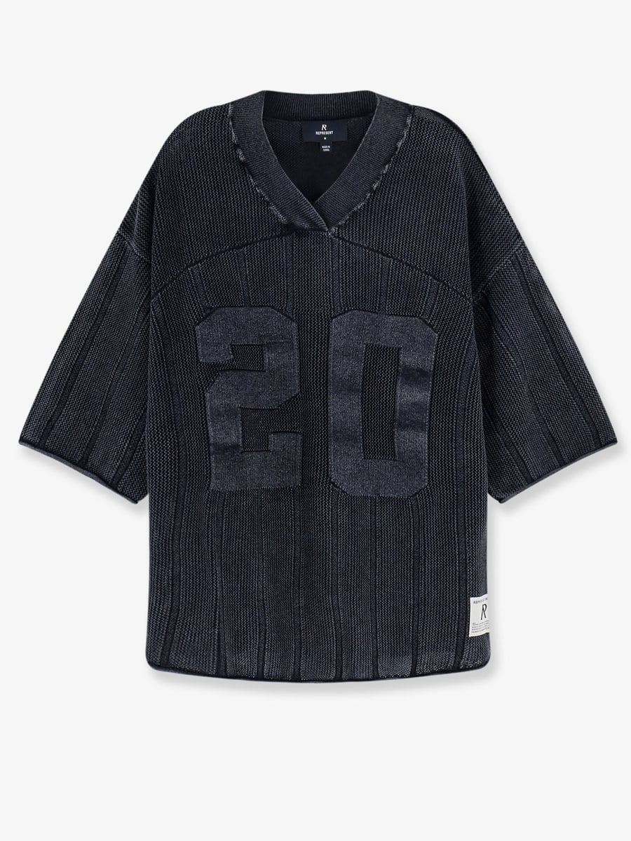 REPRESENT Cotton sweater with logo patch on the bottom
