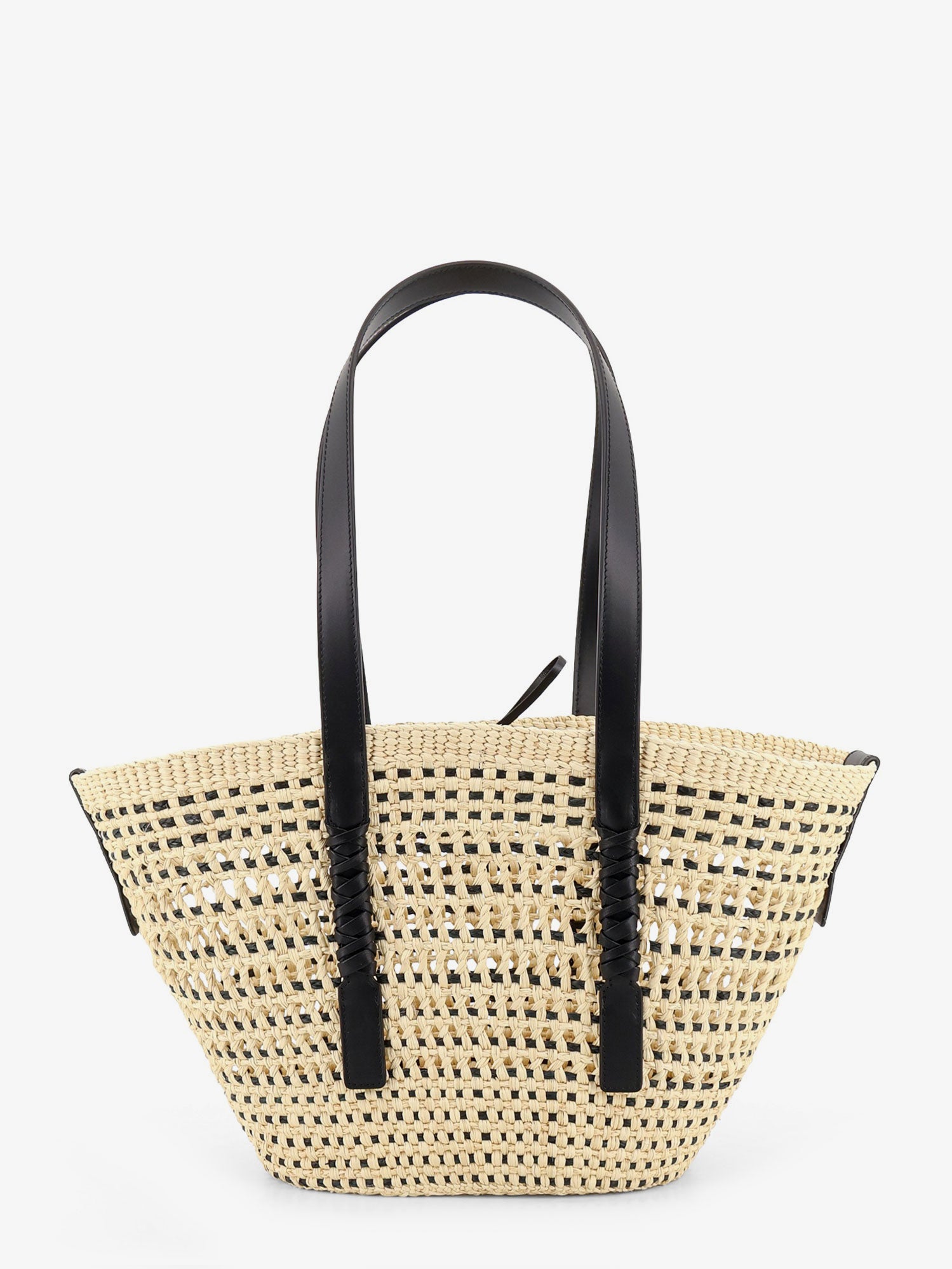 Loewe Paula's Ibiza -Braid raffia and leather shoulder bag, view 2