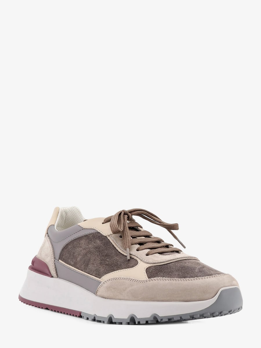 Brunello Cucinelli Suede sneakers with leather inserts, view 2