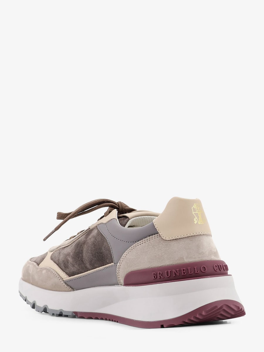 Brunello Cucinelli Suede sneakers with leather inserts, view 3