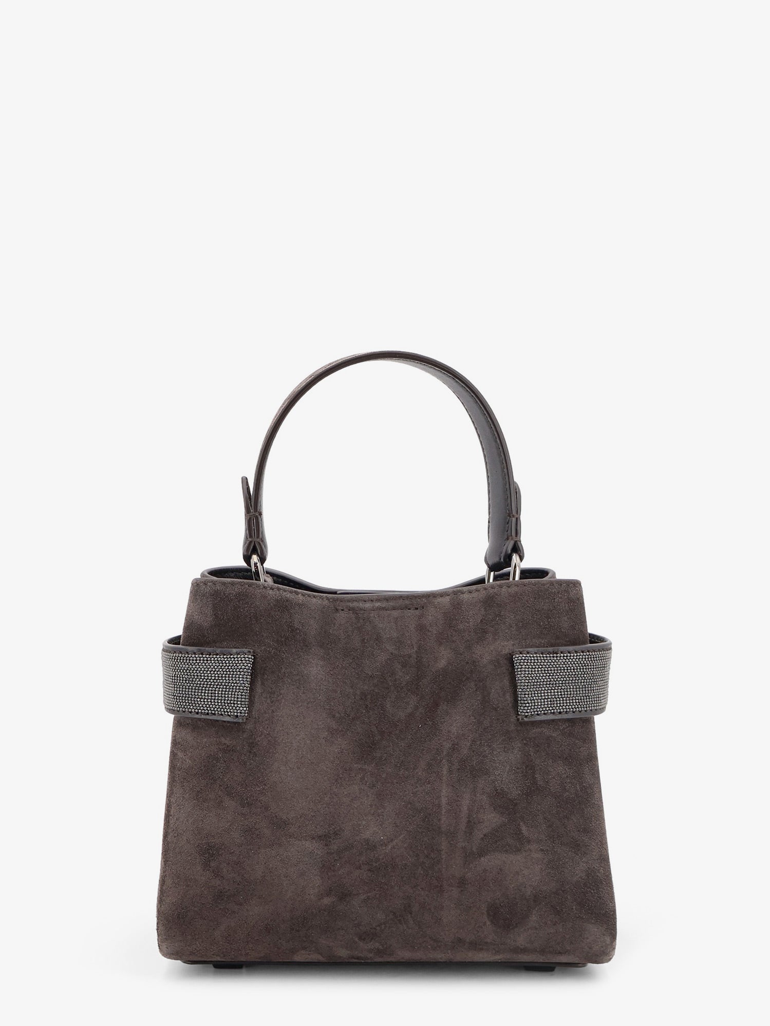 Brunello Cucinelli Suede crossbody bag with Monili detail, view 2
