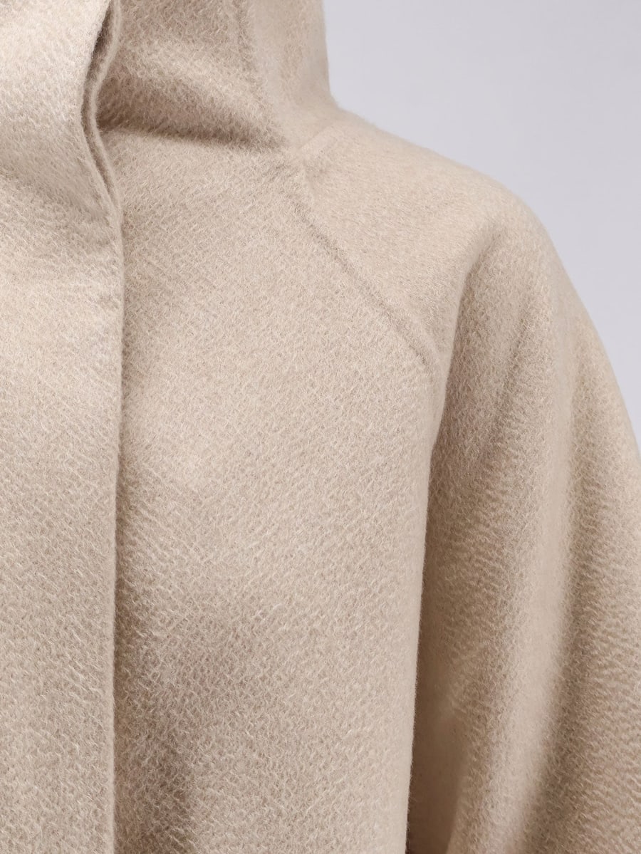 Alaïa Asymmetrical cashmere coat, view 3