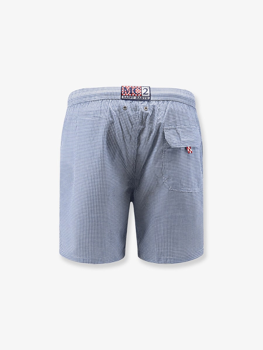 MC2 SAINT BARTH Nylon swim shorts with micro pattern, view 2