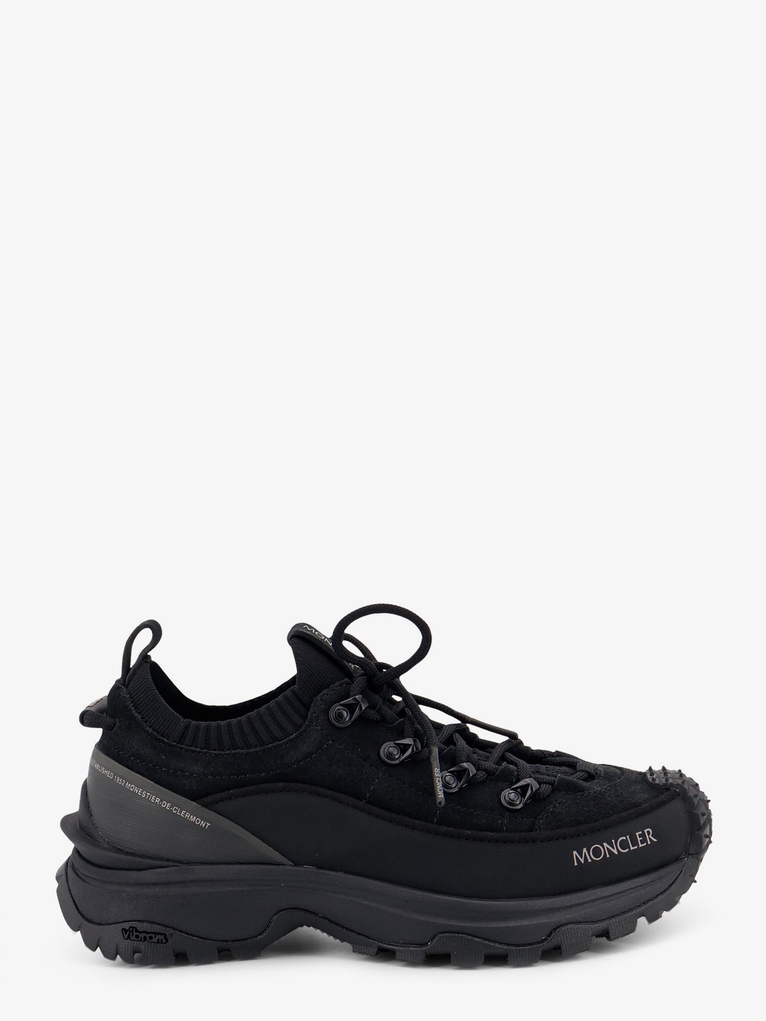 Moncler Trailgrip Lite3 nubuck and suede sneakers with side lettering logo