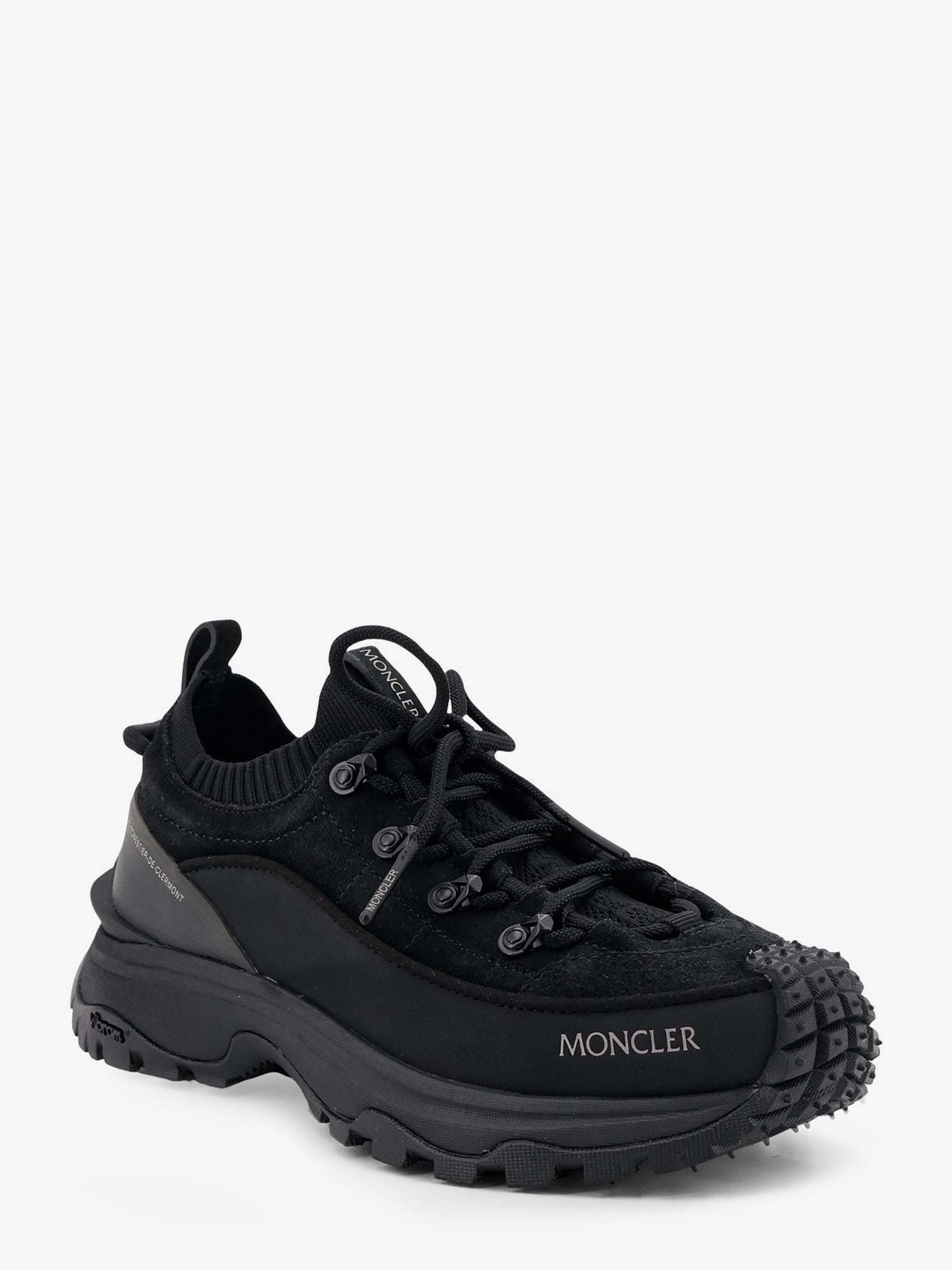 Moncler Trailgrip Lite3 nubuck and suede sneakers with side lettering logo, view 2