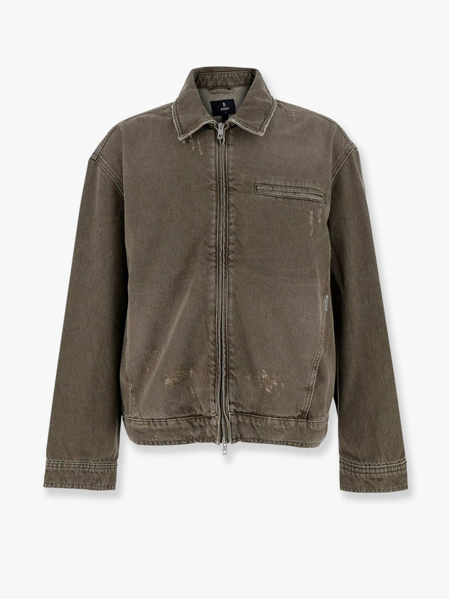 REPRESENT Denim jacket with distressed effect