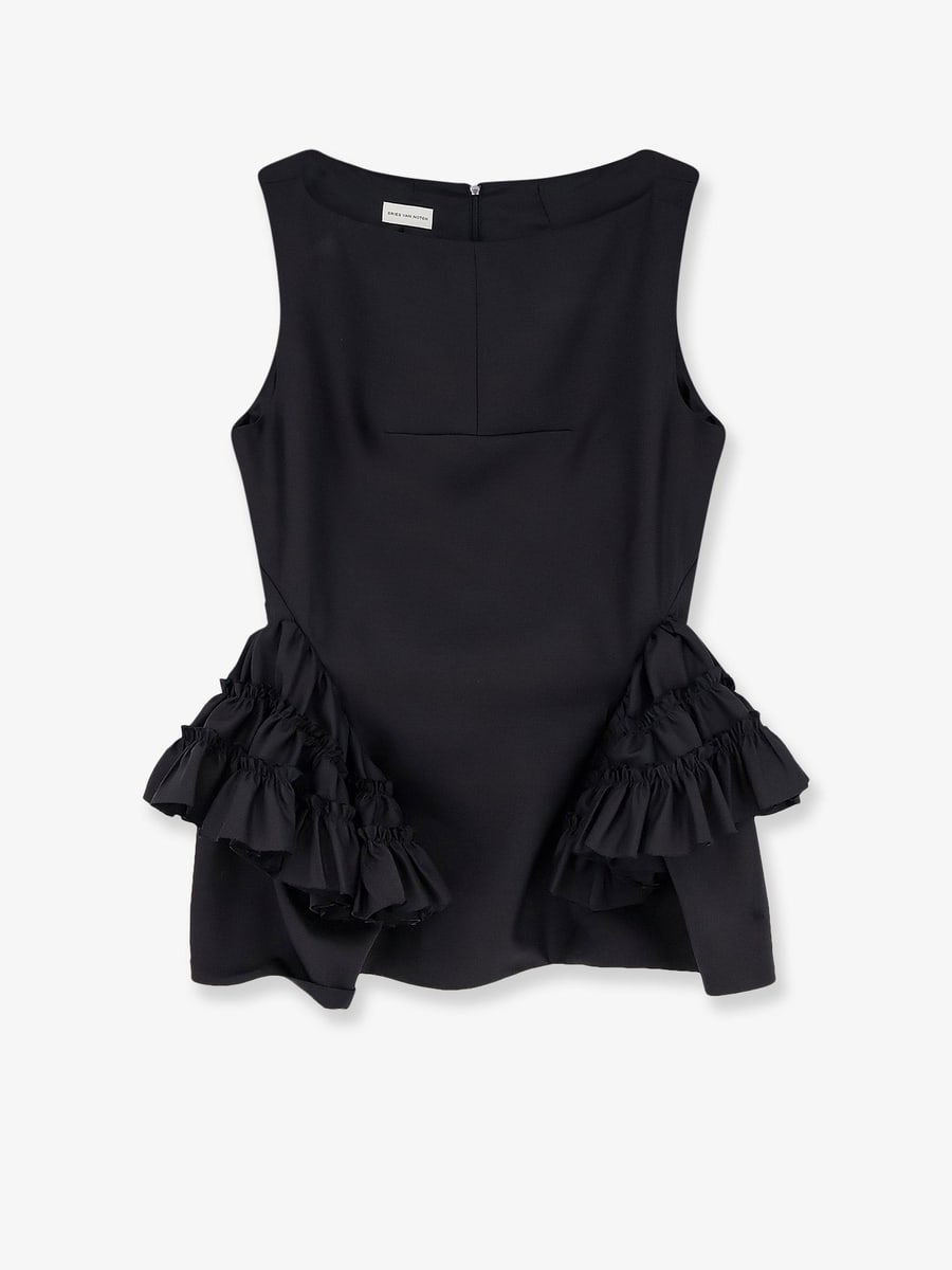 Dries Van Noten Casey wool and silk top