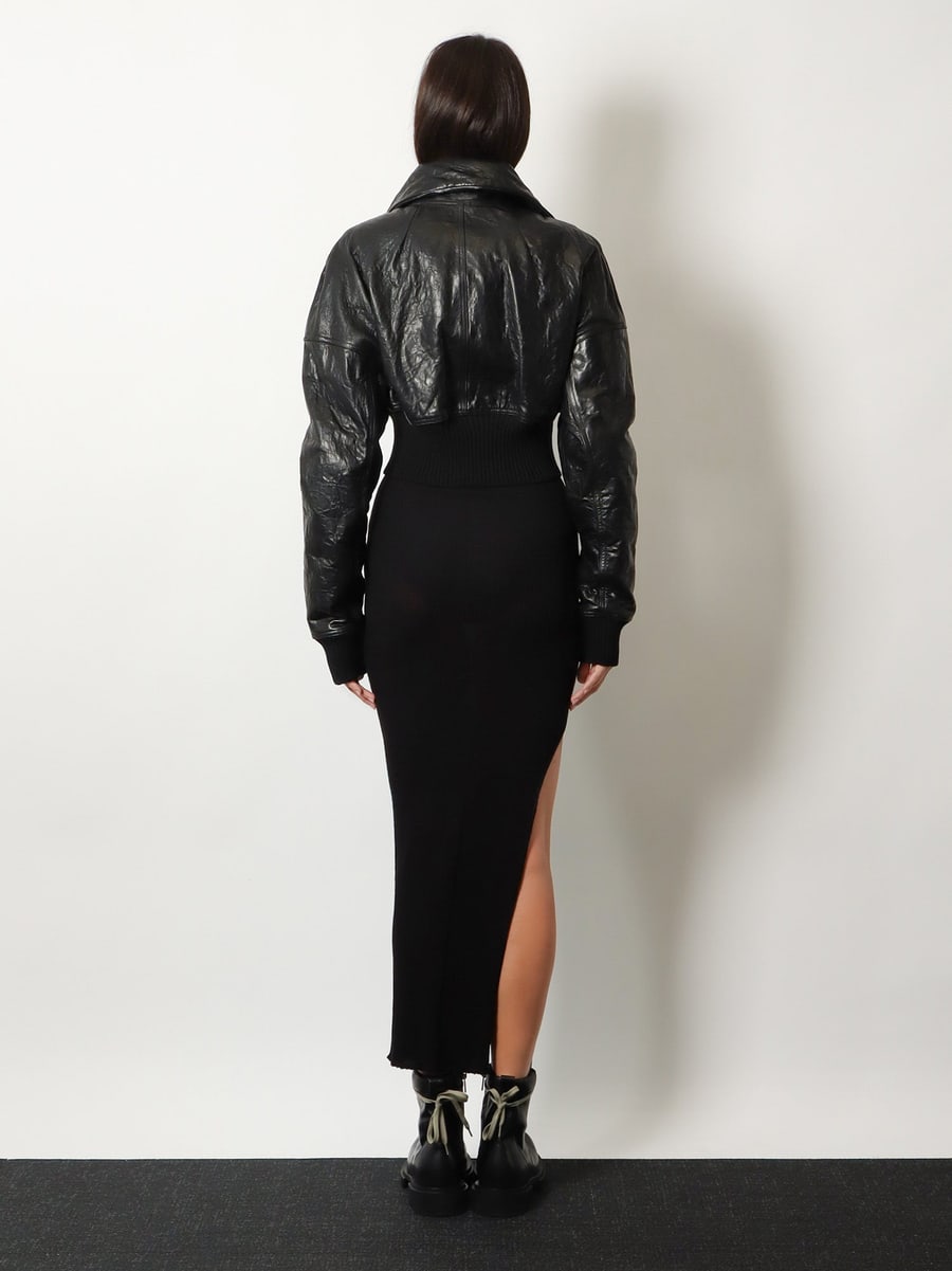Rick Owens Dracuflight Cropped Leather Jacket, view 3