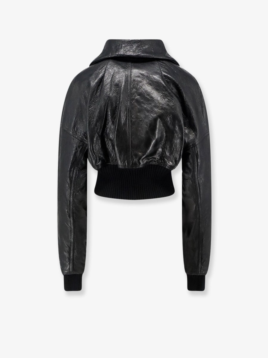 Rick Owens Dracuflight Cropped Leather Jacket, view 4