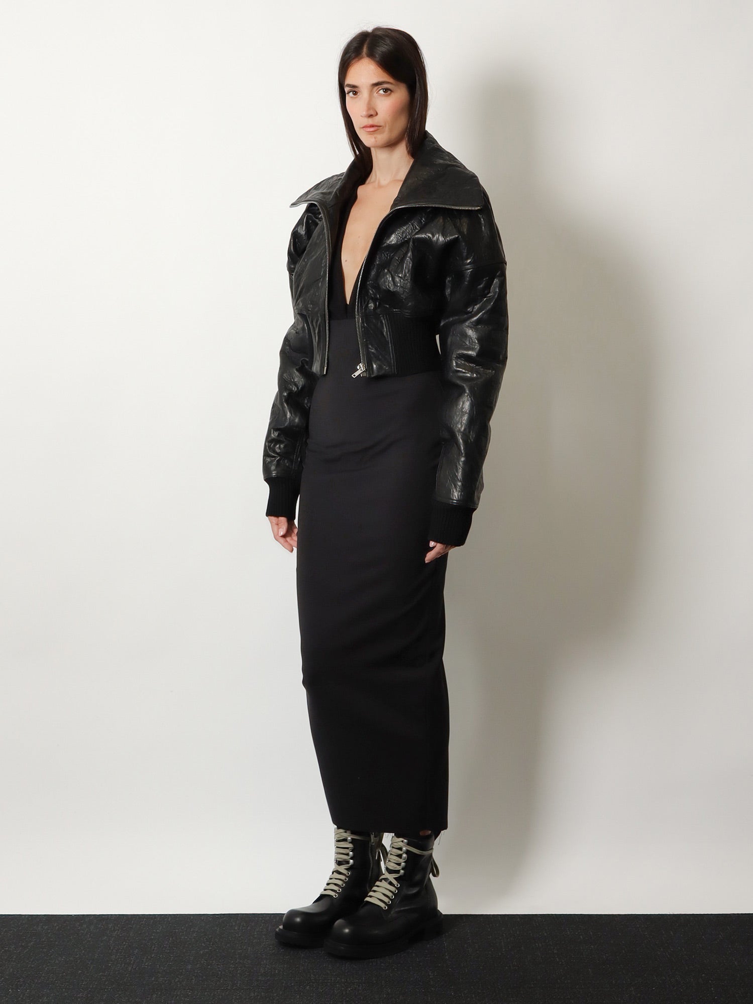 Rick Owens Dirt Pillar Long Stretch Wool Blend skirt, view 2