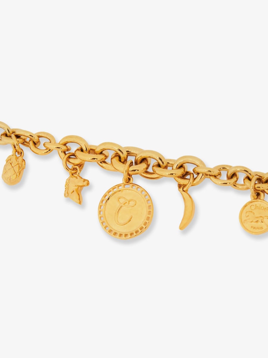 Chloé Brass bracelet with charms, view 2