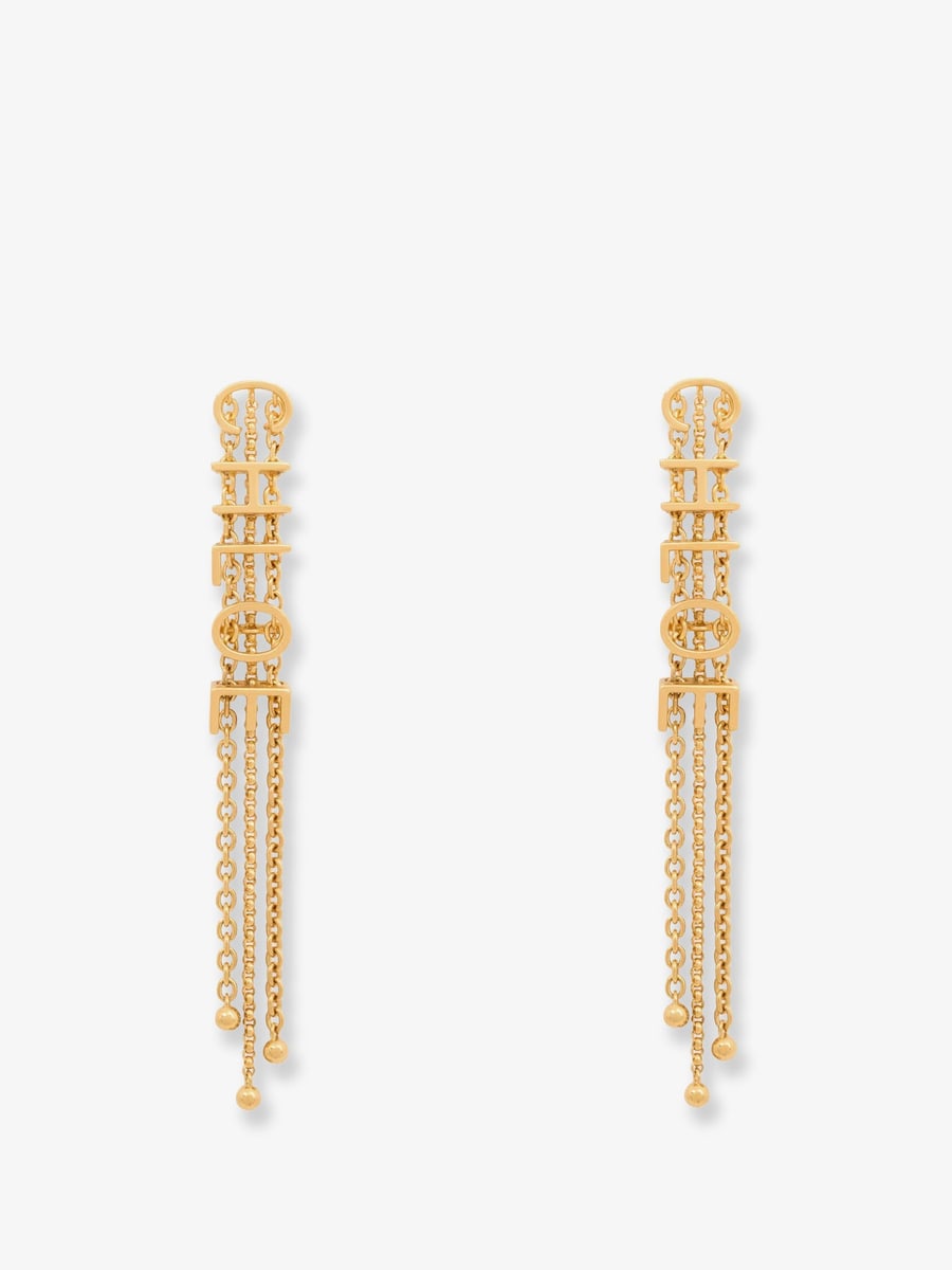 Chloé Mini Belt brass earrings