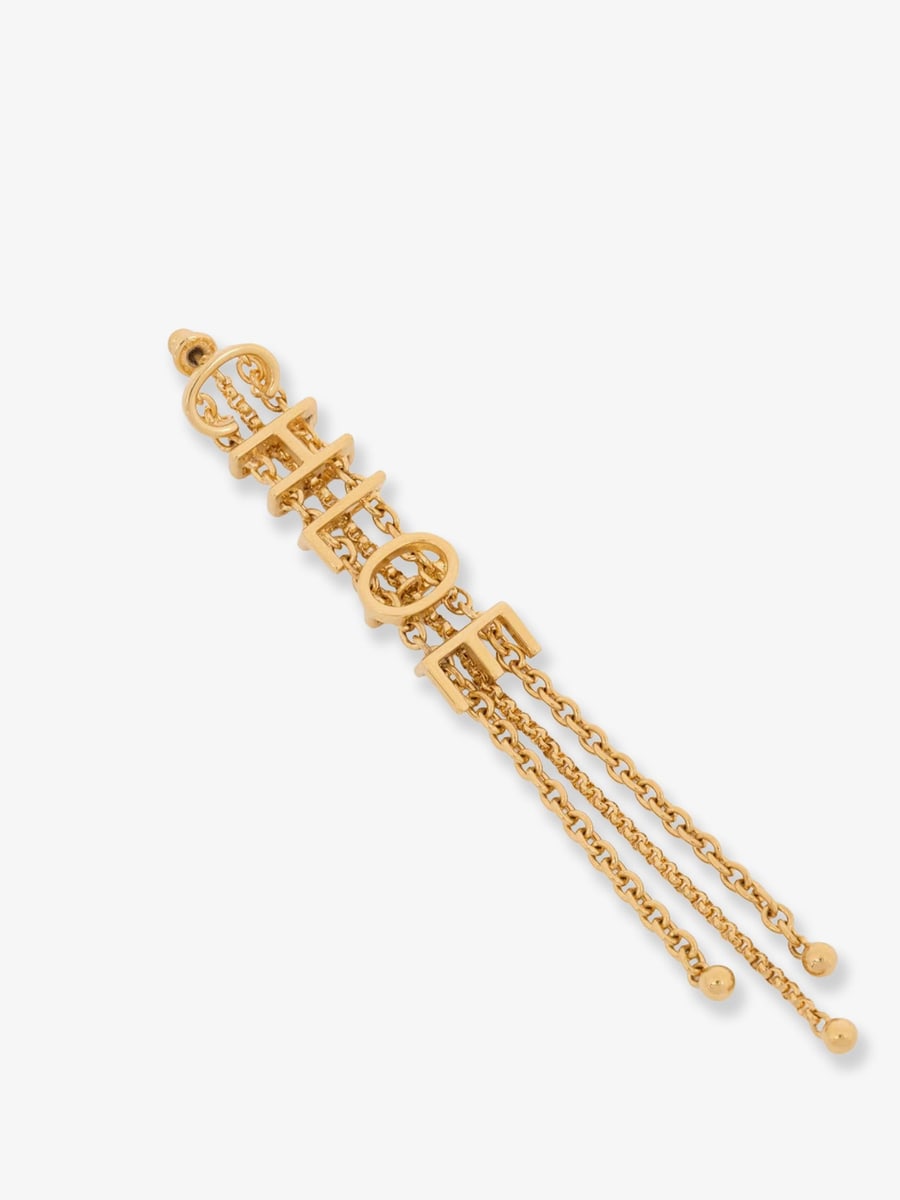 Chloé Mini Belt brass earrings, view 2