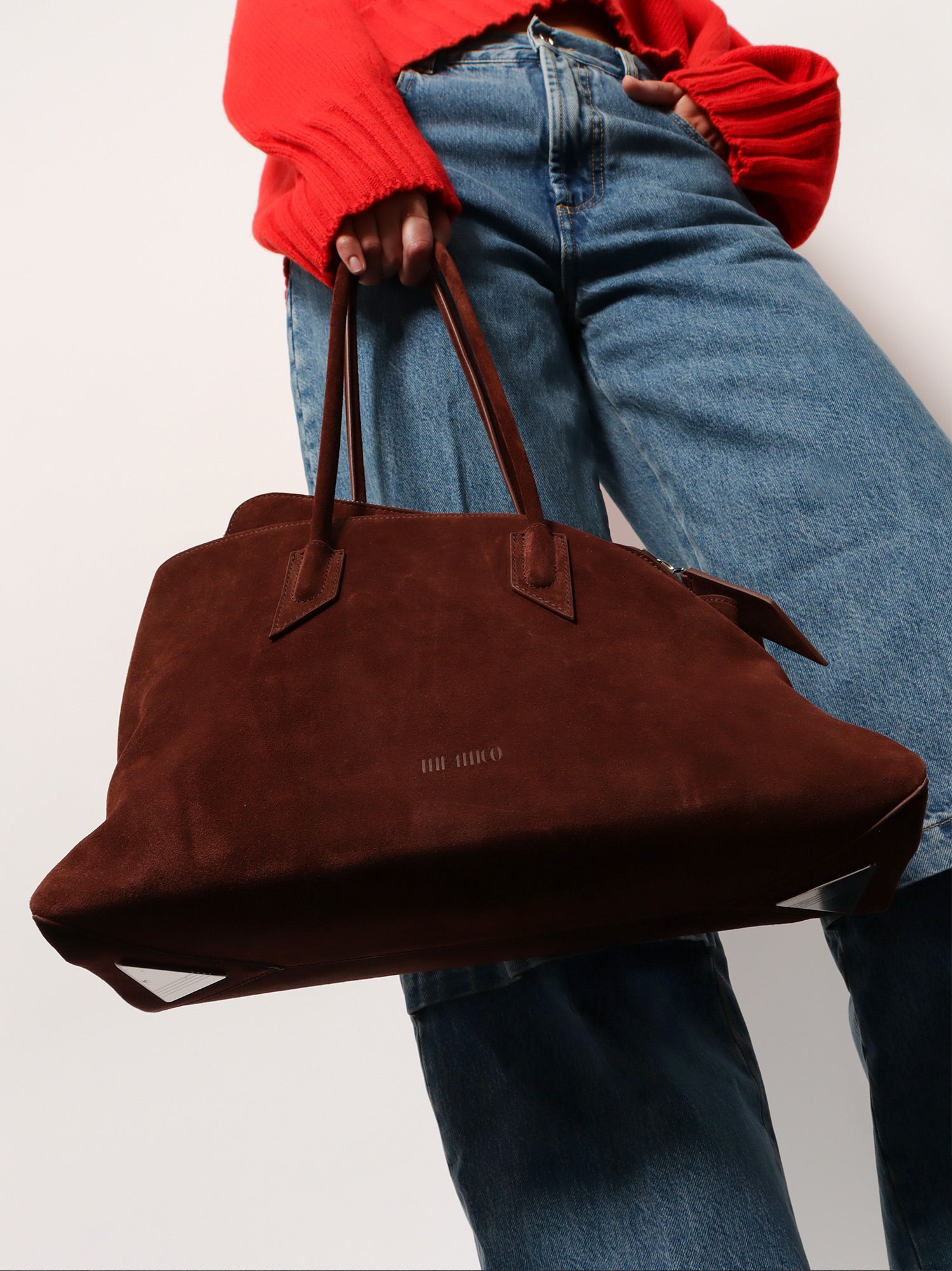 The Attico Borsa a spalla La Passeggiata in suede, view 2