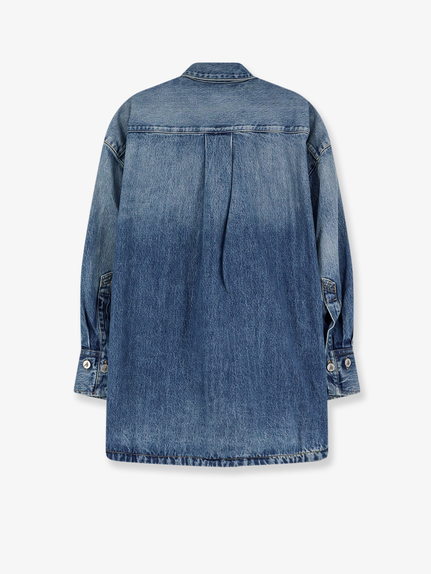 The Attico Bomber blue denim shirt, view 2
