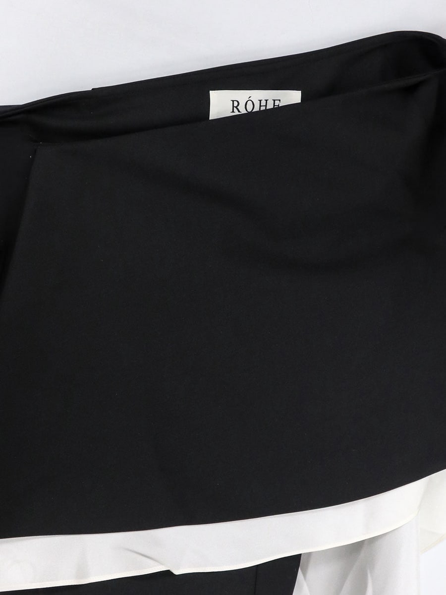 ROHE Wool blend top with silk inserts, view 3