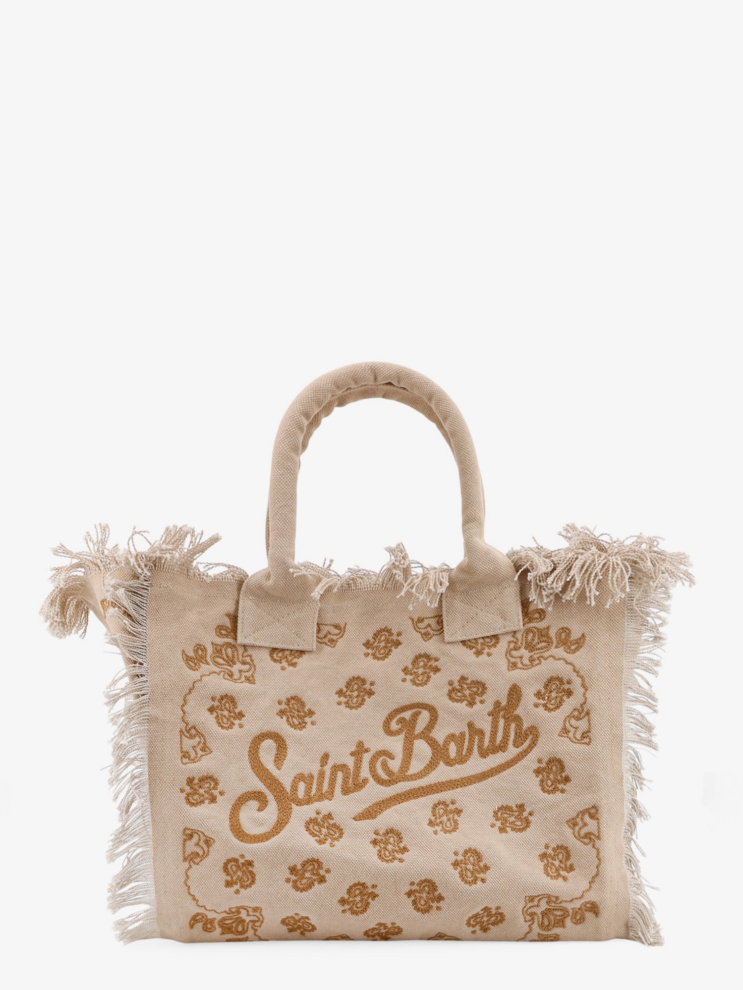 MC2 SAINT BARTH Vanity cotton handbag with all-over embroidery