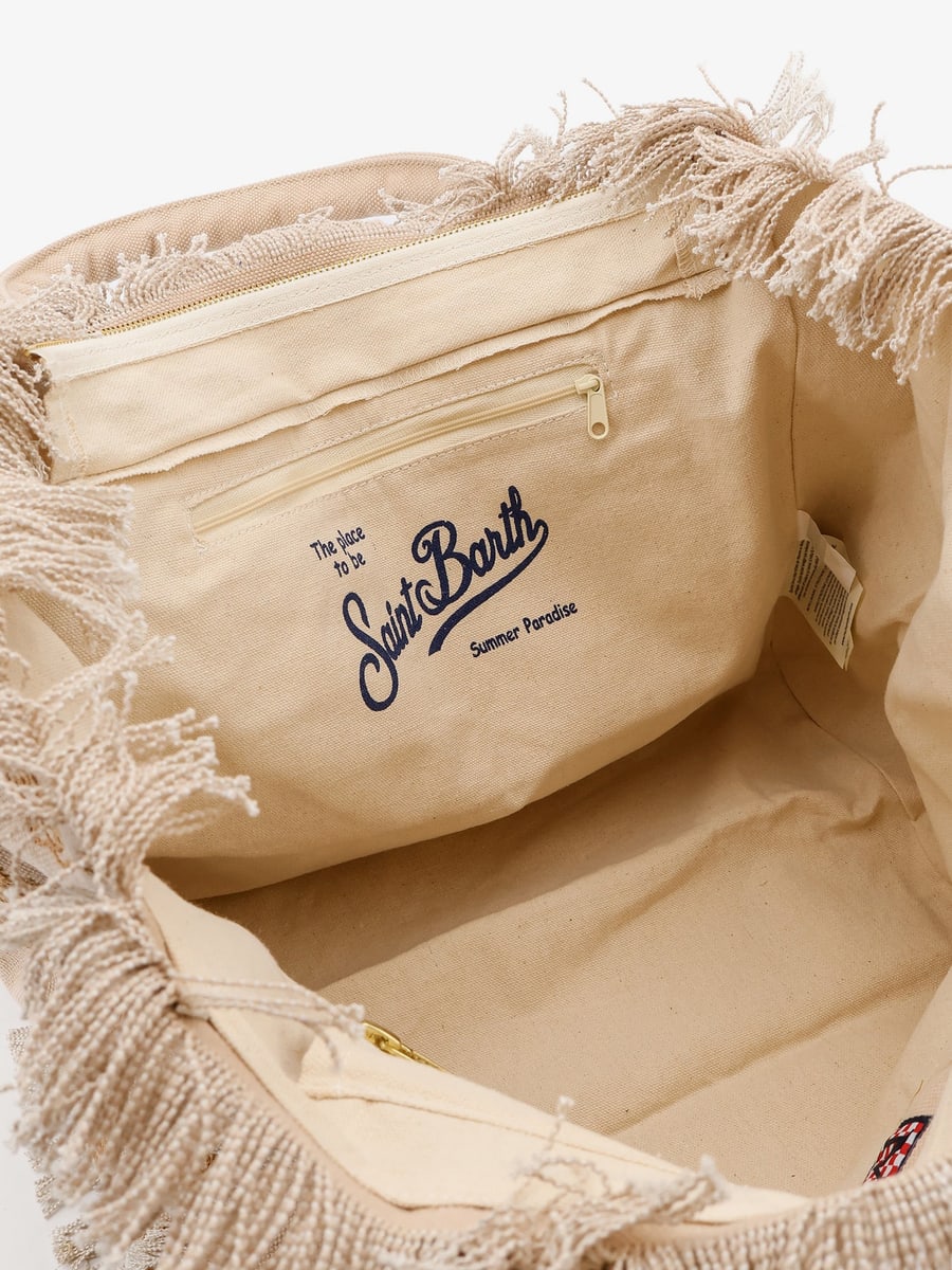 MC2 SAINT BARTH Vanity cotton handbag with all-over embroidery, view 3