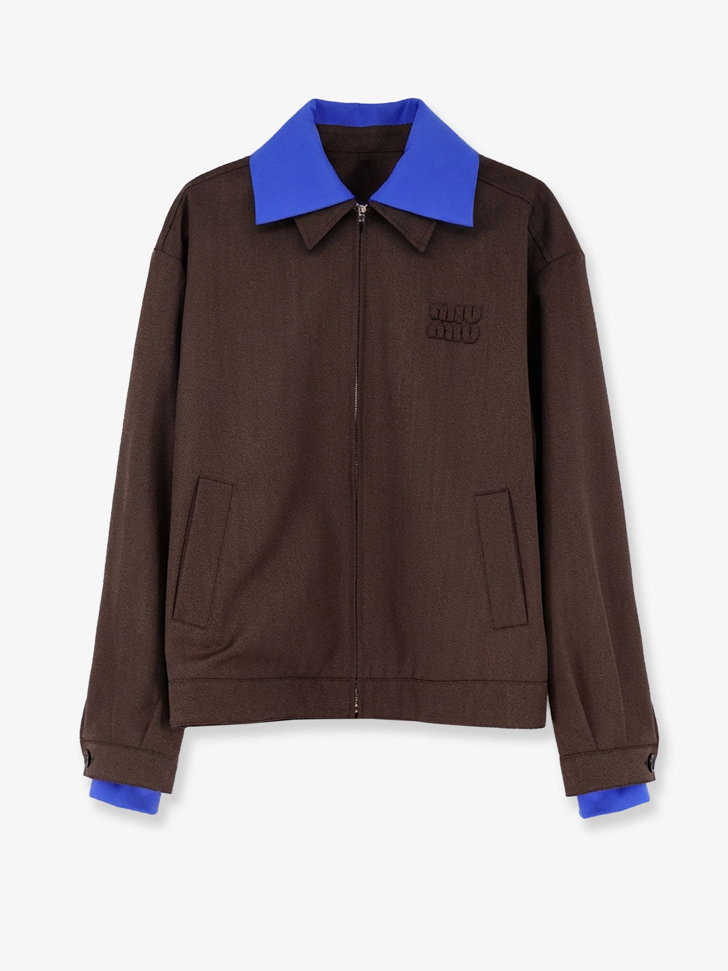 Miu Miu Virgin wool jacket with Logo detail