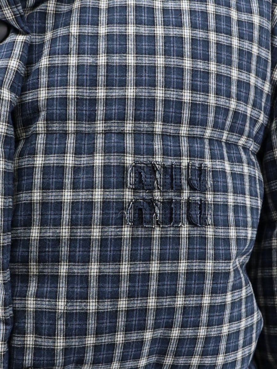 Miu Miu Reversible madras flannel down jacket, view 3