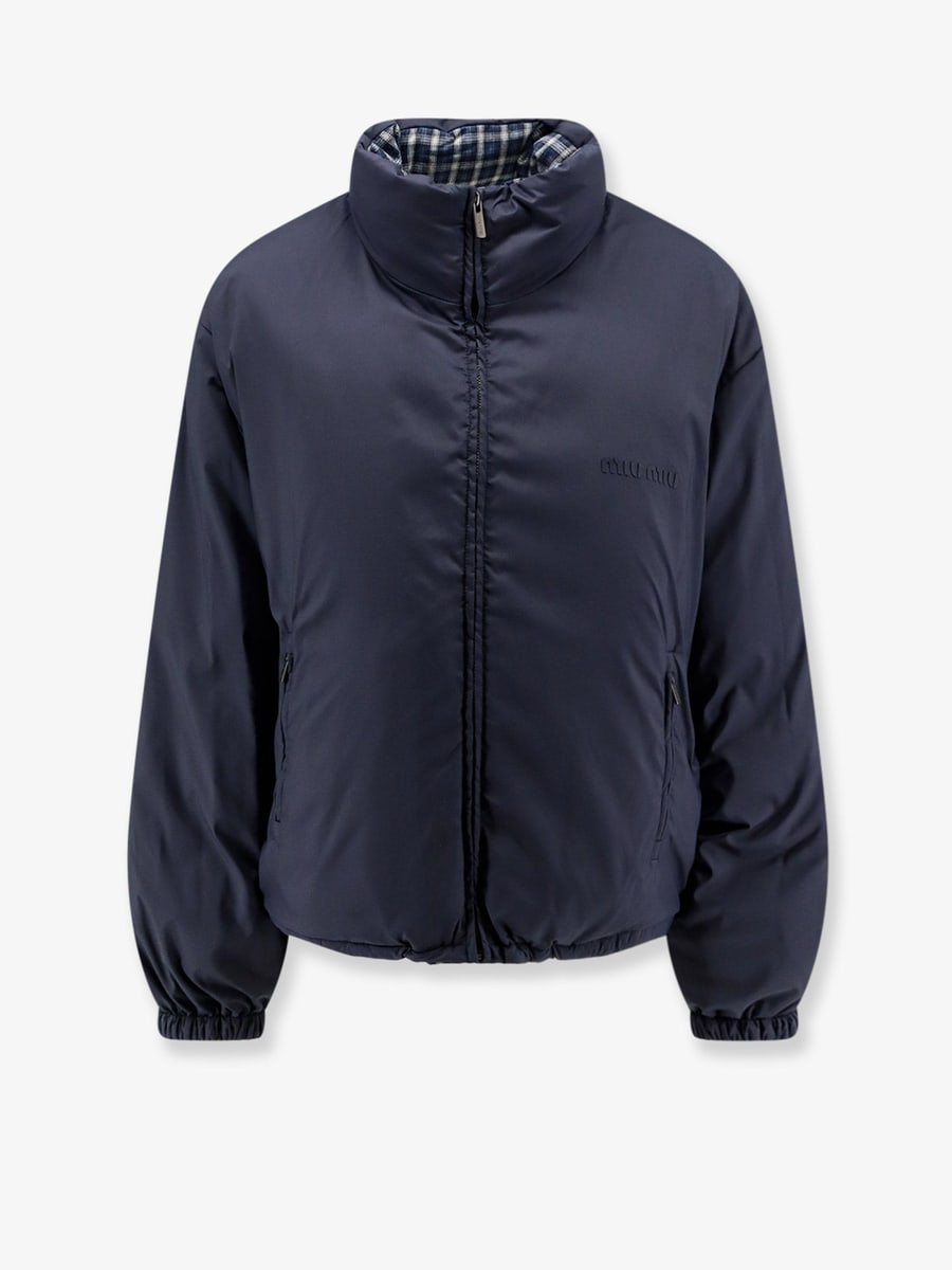 Miu Miu Reversible madras flannel down jacket, view 4