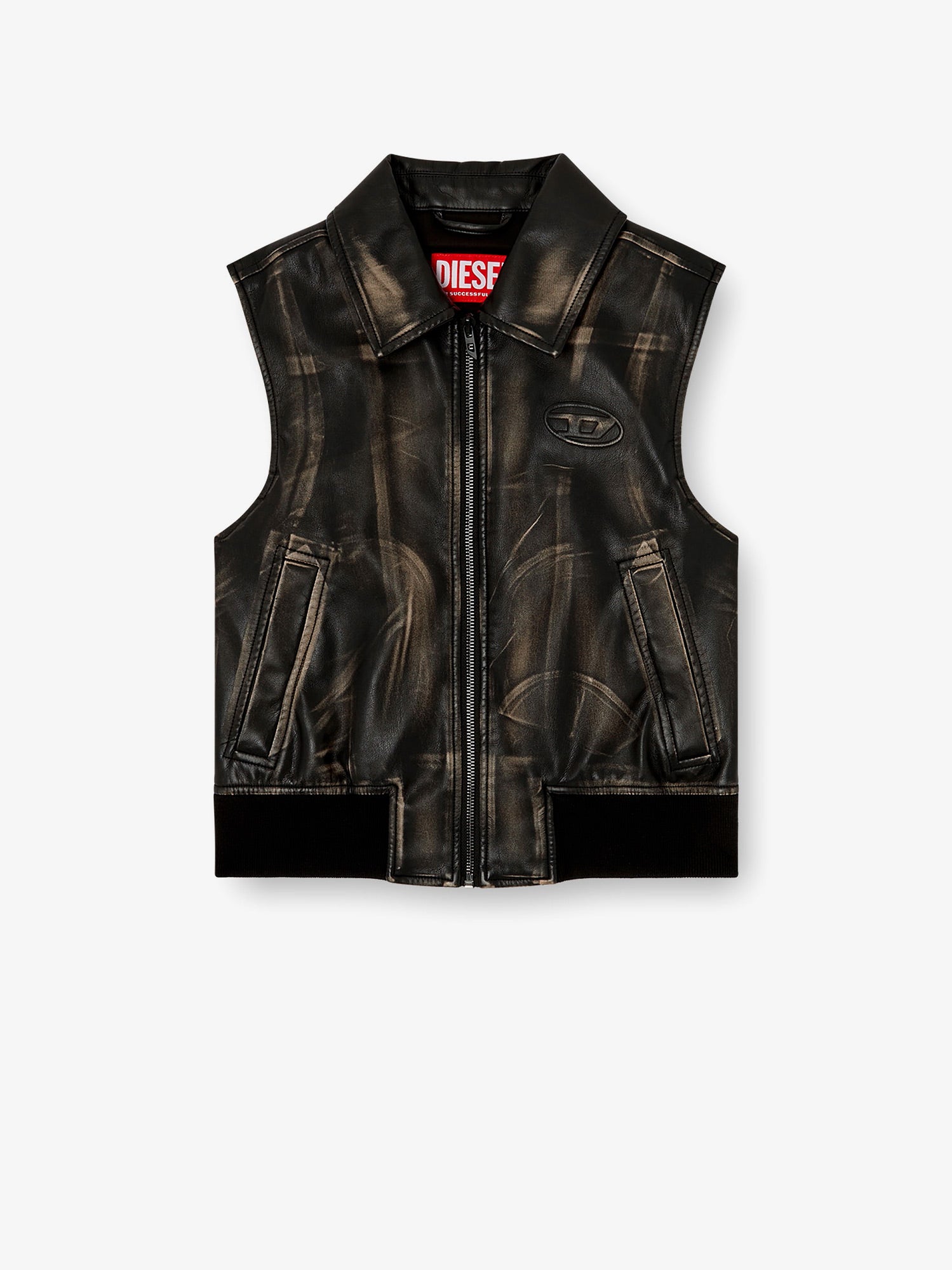 Diesel G-Inko faux leather sleeveless jacket