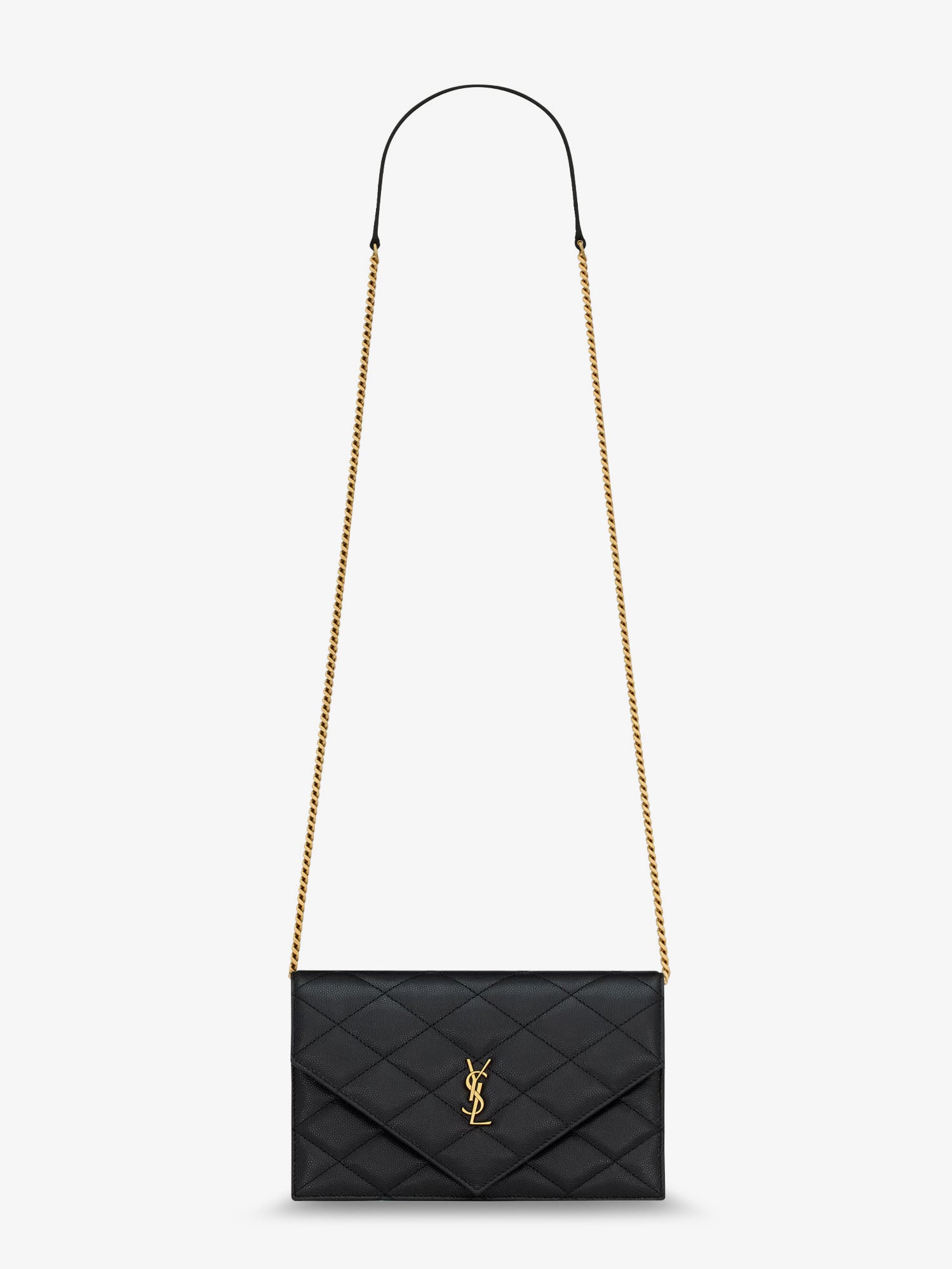 Saint Laurent Paris leather crossbody bag with metal Cassandre logo