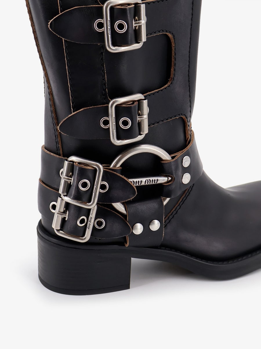 Miu Miu Leather Boots, view 4