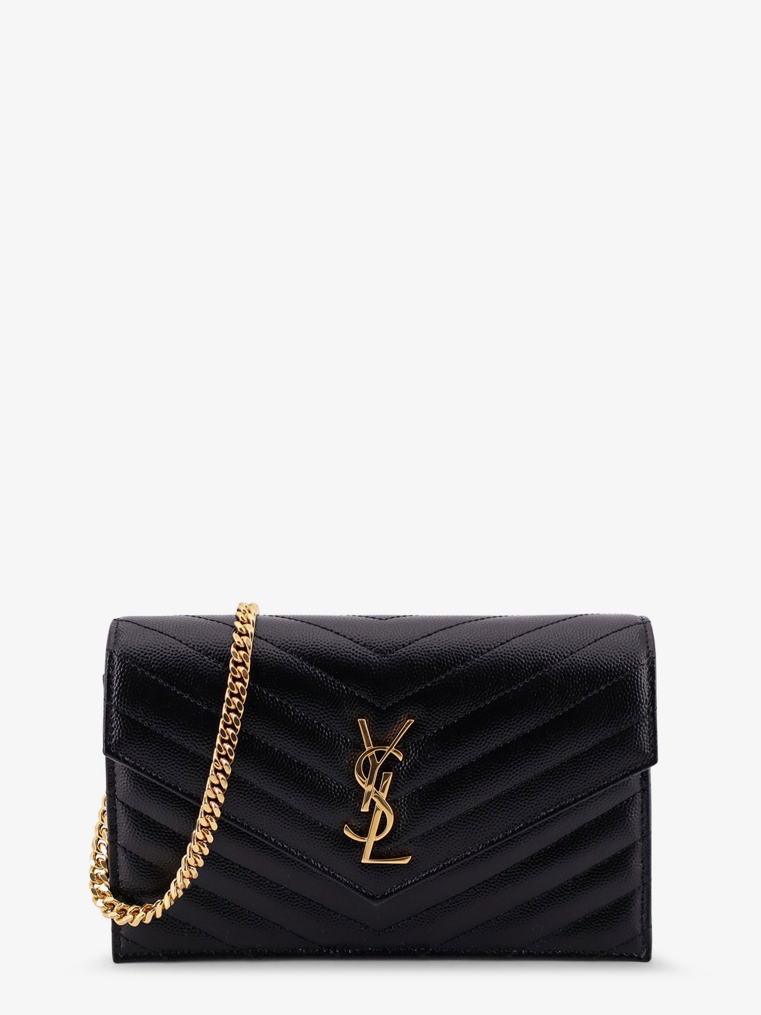 Saint Laurent Cassandre Envelope Clutch Crossbody  Bag with Chain
