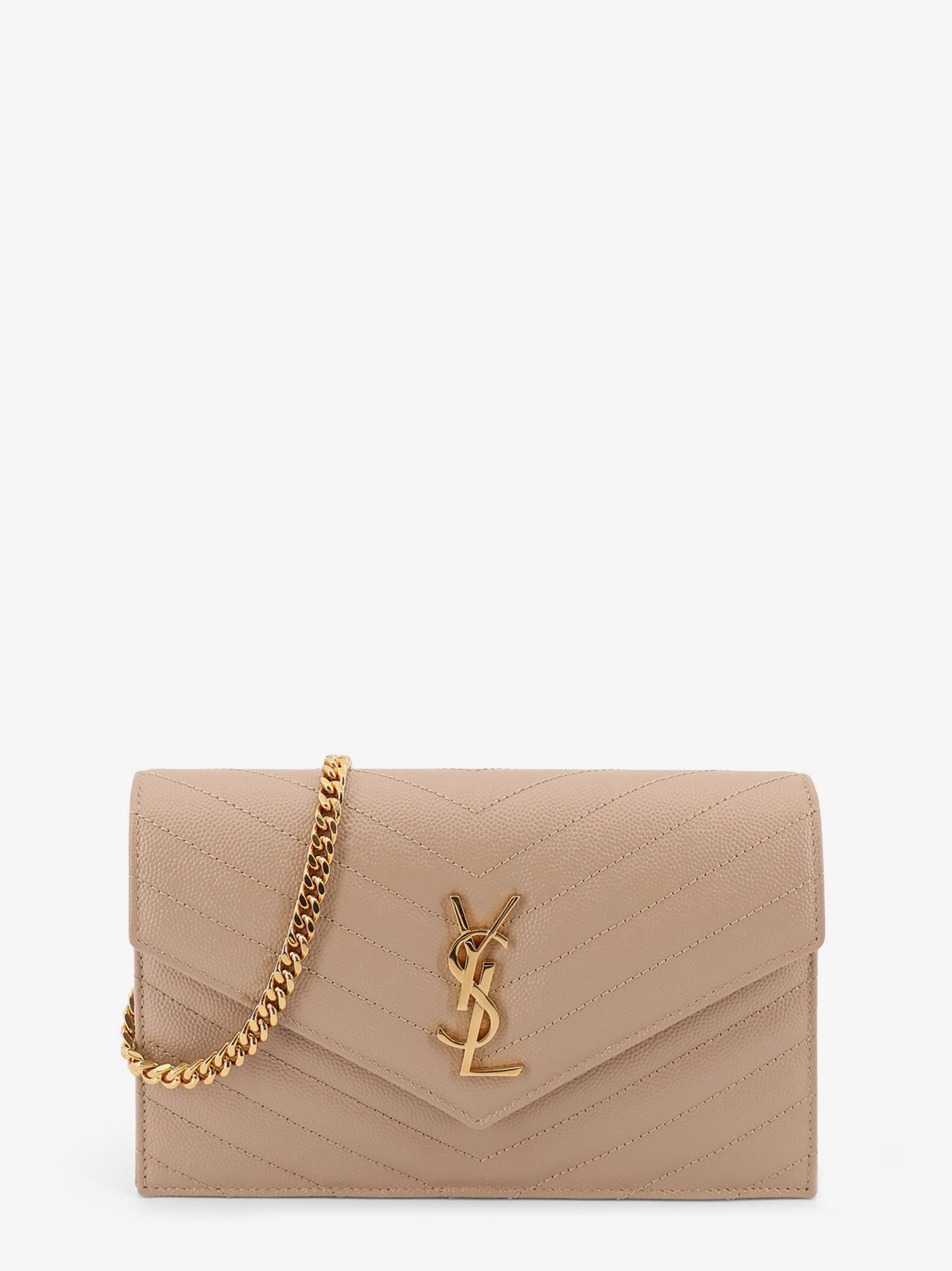 Saint Laurent Leather shoulder bag with metal Cassandre logo