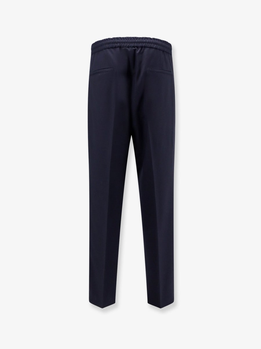 Brunello Cucinelli Virgin wool trousers with adjustable drawstring, view 2