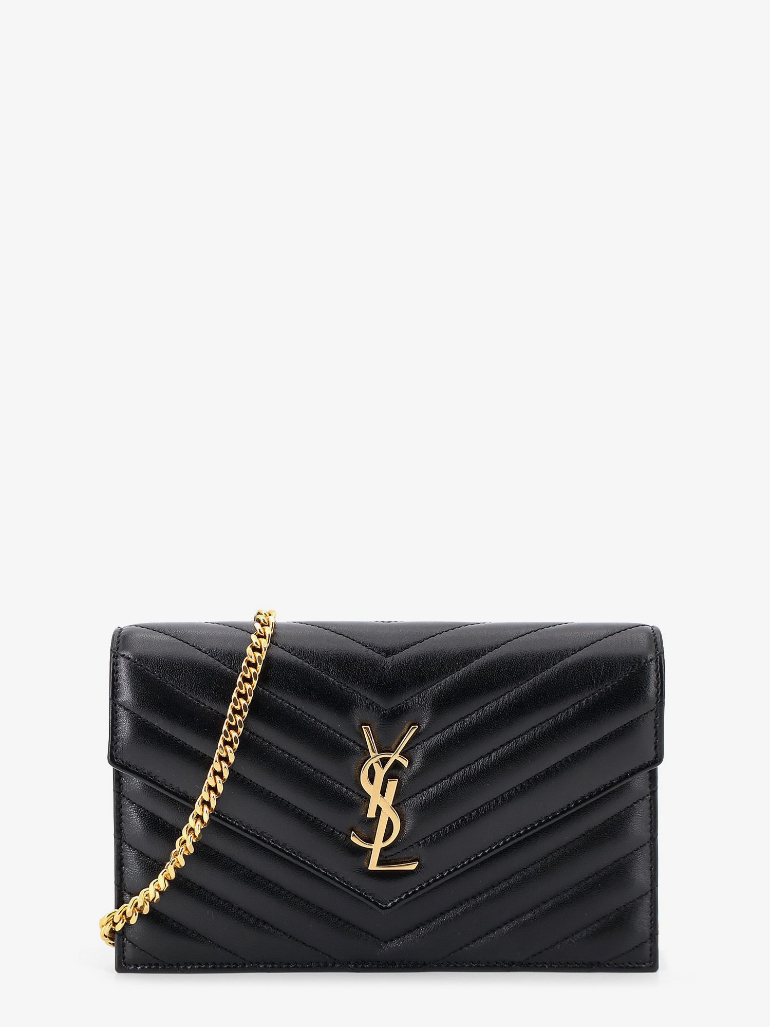 Saint Laurent Leather crossbody bag with metal Cassandre logo