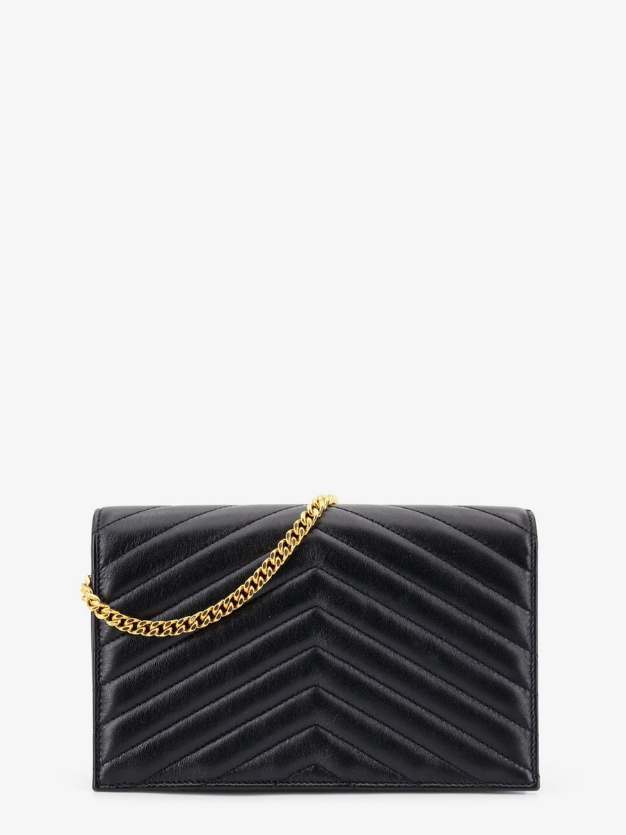 Saint Laurent Leather crossbody bag with metal Cassandre logo, view 2