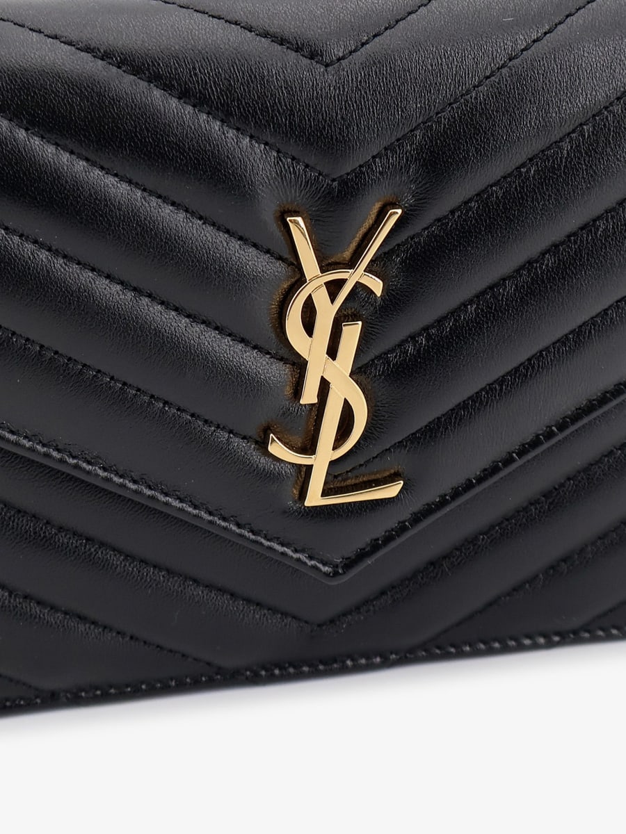 Saint Laurent Leather crossbody bag with metal Cassandre logo, view 4