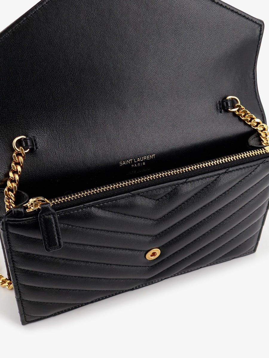 Saint Laurent Leather crossbody bag with metal Cassandre logo, view 5