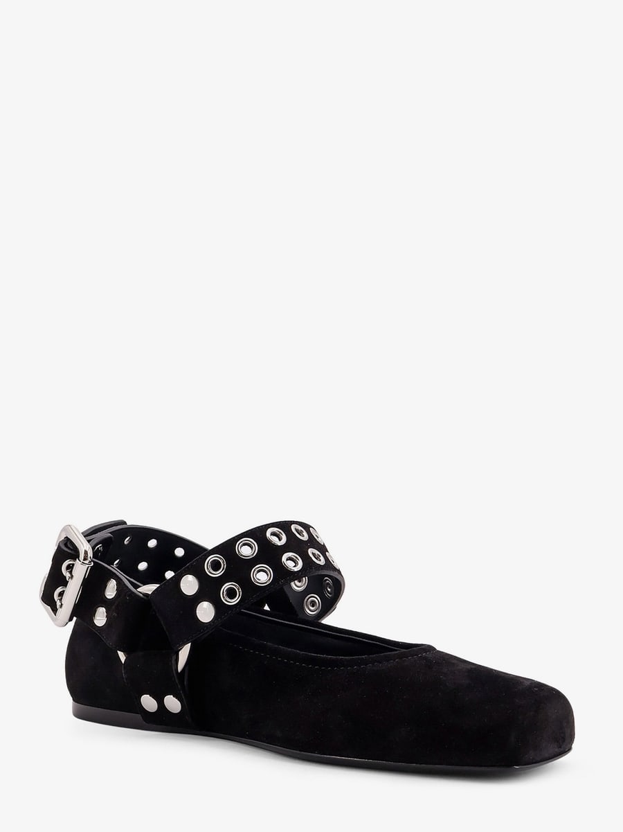Alaïa Suede Biker Flat Ballerinas, view 3